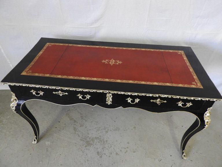 Table bureau Napoléon III en poirier vernis noir