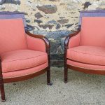 Paire de Bergères empire en acajou
